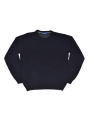 Jersey de lana azul marino con cuello caja