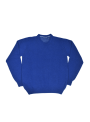 Jersey de lana azulón con cuello caja